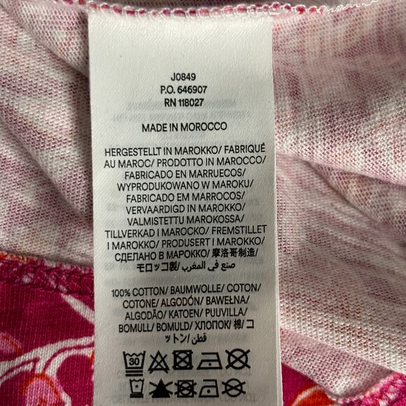 Boden Floral Print Fit & Flare Dress Pink Paisley Cap Sleeve Cotton Blend sz 10L - Picture 10 of 10